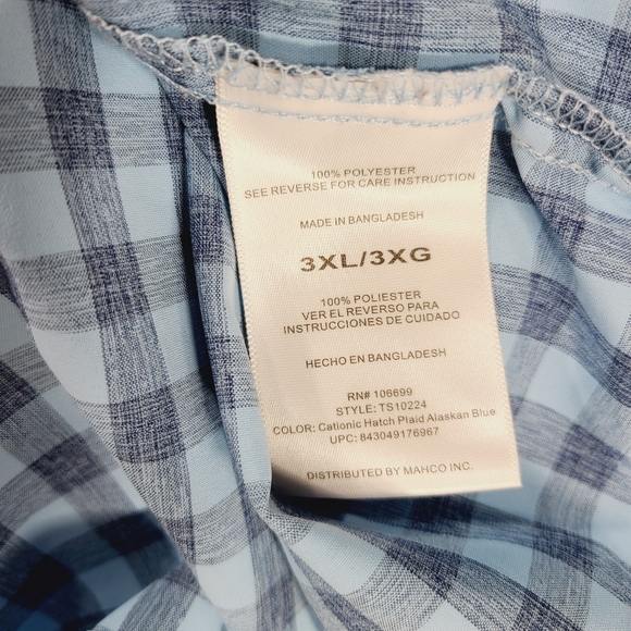 Habit Men's Long Sleeve Shirt 3XL Blue Checked Cargo Utility Fishing Button - Picture 7 of 15